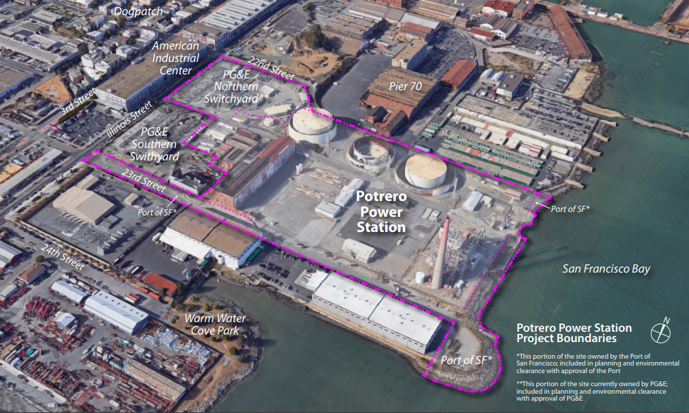 Potrero Power station boundary aerial view